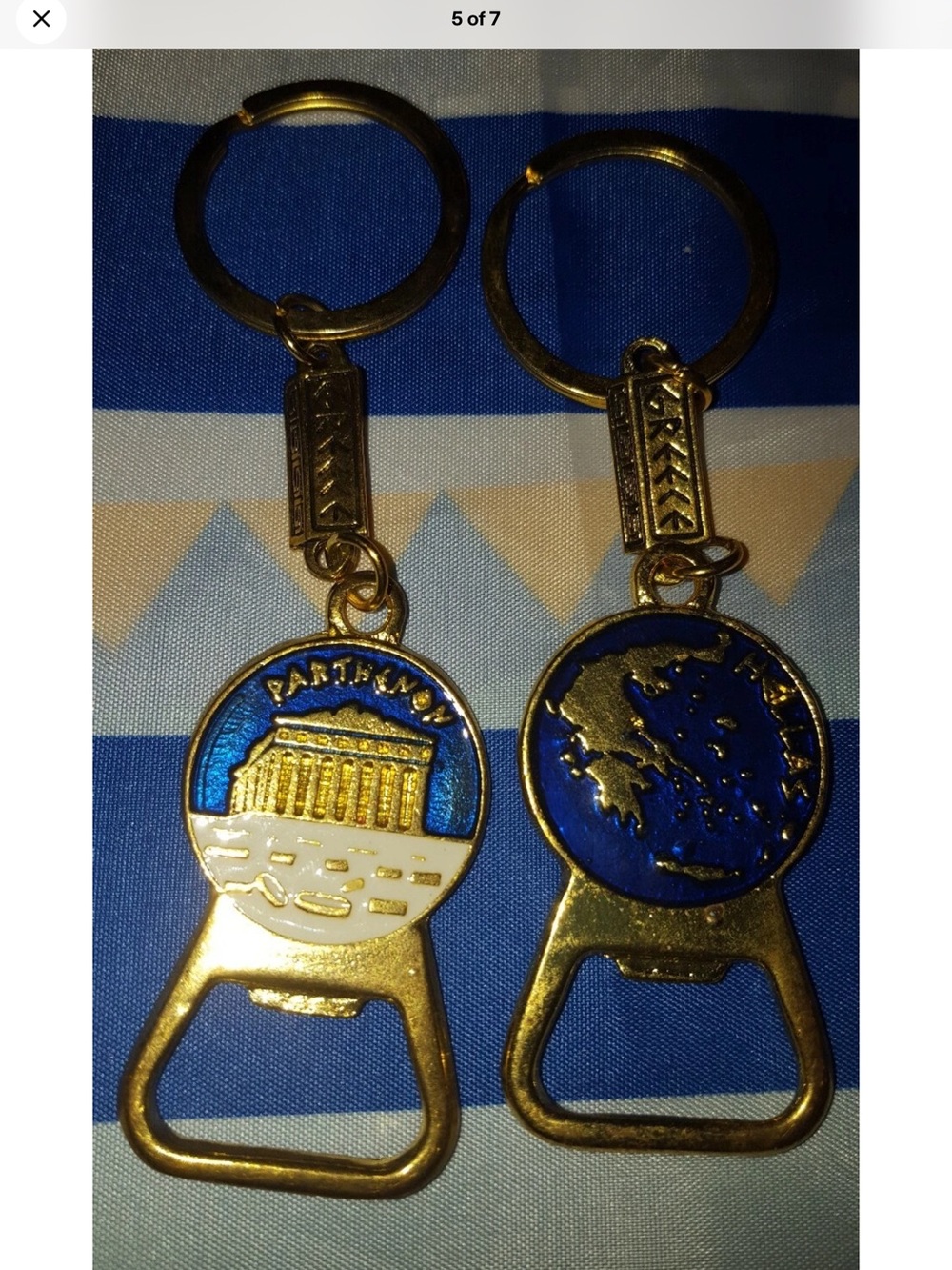 GREEK KEY CHAIN WITH Greek PARTHENON New from Greece vintage Y2K